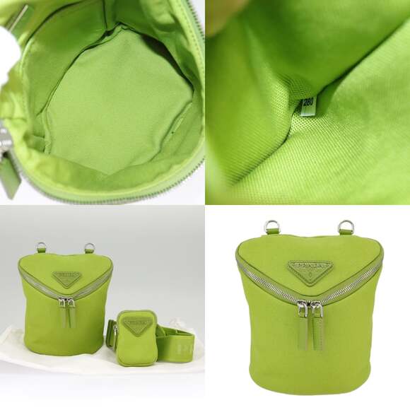 PRADA Shoulder Bag Canvas Silver Green - Picture 10 of 10